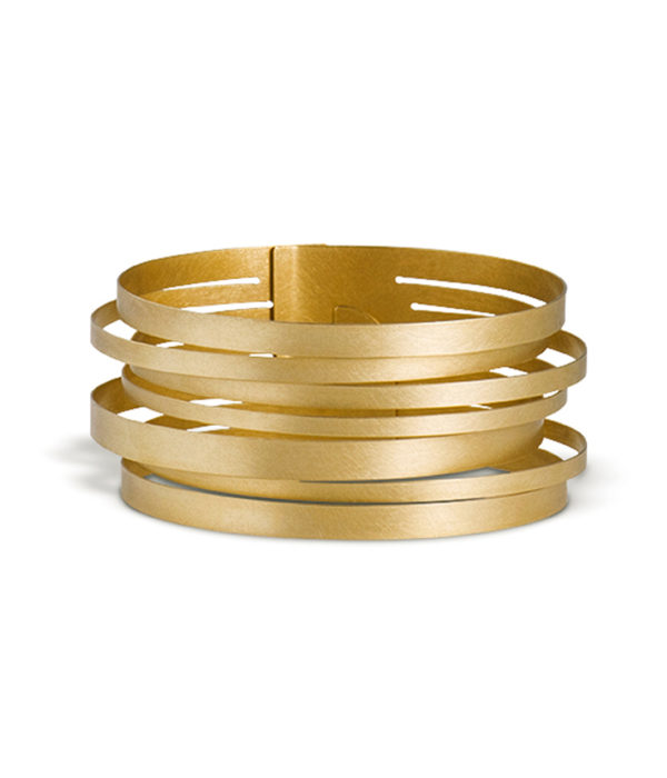 Claudia Hoppe, Armreif Stripes geringelt, 32mm, Gold