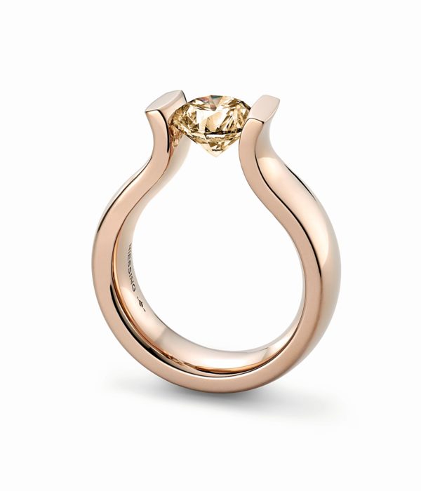 Niessing Spannring Lucia, 750 Roségold, Brillant, stehend